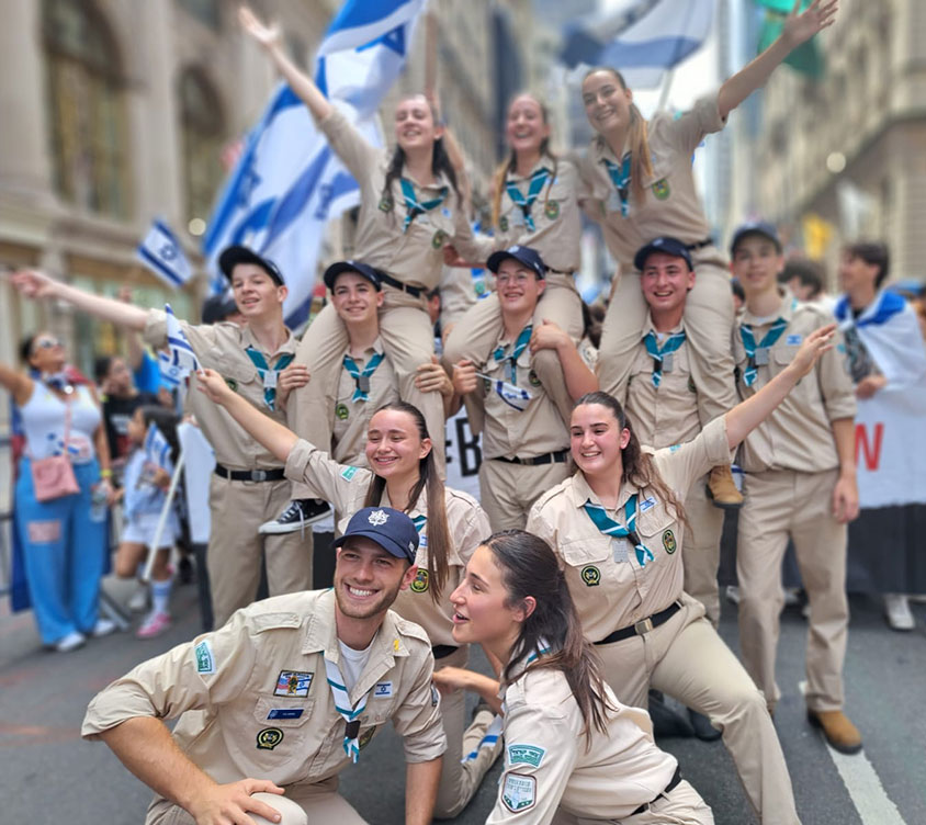Israeli Scouts participating in a parade in the USA